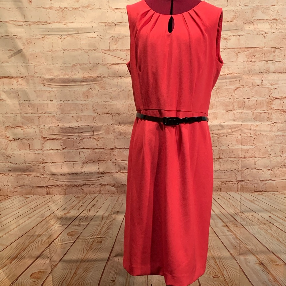 Jones Studio pink dress sz 10 belt career summer